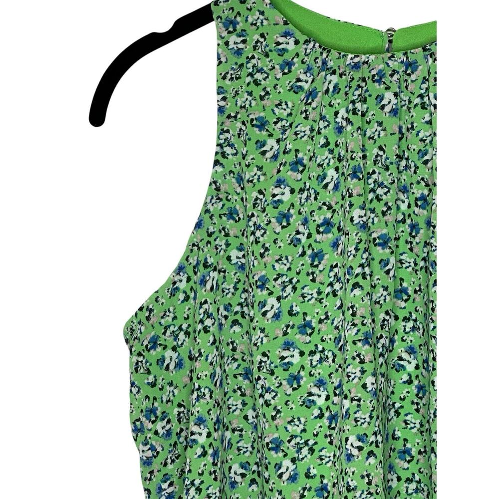 NWOT Vince Camuto Womens Classic Escape Blouse Med Ditsy Floral Feminine Green - Picture 5 of 10